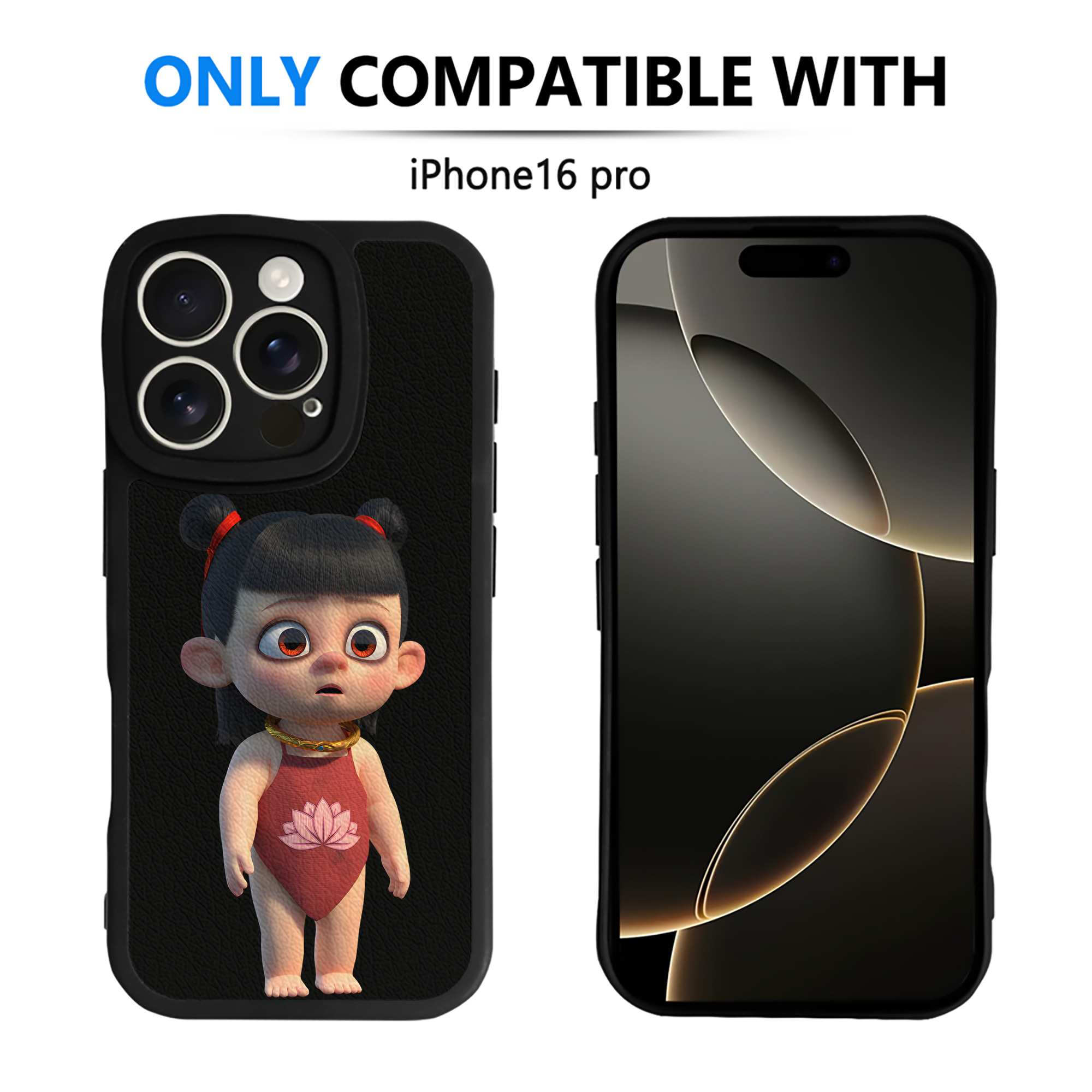 （画像用） Ne Zha 2 ナタ 魔童の大暴れ 【iPhone 16シリーズ対応】シリコンスマホケース（レザー調） 材質：シリコン